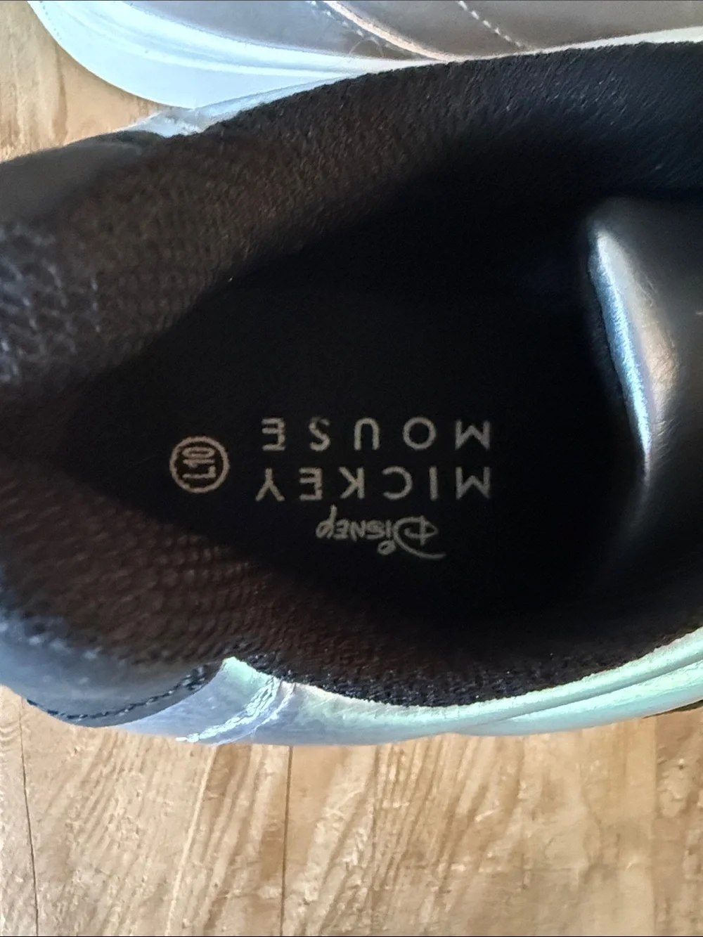 Disney Silver Metallic Sneakers with Black Mickey Patch